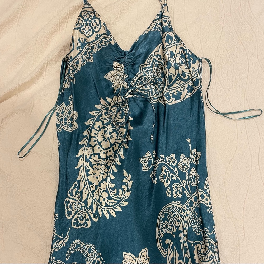 NWT Zara Turquoise Satin Dress